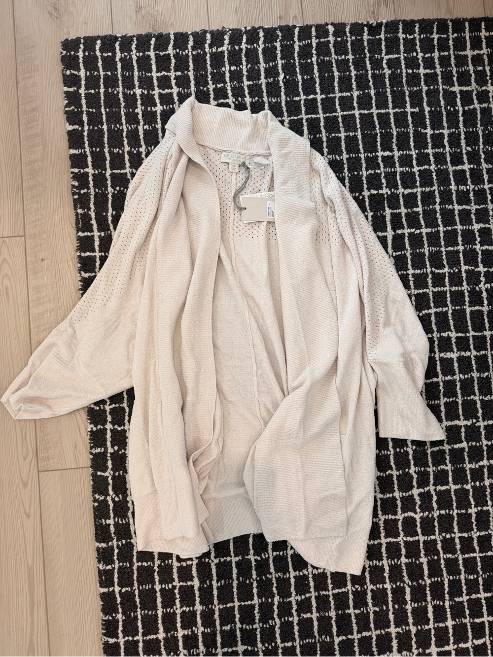 Barefoot Dreams Cream Open-Front Knit Cardigan
